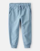 Toddler Boy Solid Fleece Cotton Jogger - Blue, image 1 of 6 slides