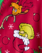 Toddler Dr. Seuss&trade; The Grinch Print Fleece Long-Sleeve Loose Fit 2-Piece Pajamas - Red, image 2 of 3 slides