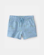 Toddler Boy Shark French Terry Shorts - Blue, image 1 of 4 slides