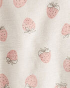 Tout-petit fille - Ensemble 2 pi&egrave;ces fait avec coton biologique &agrave; motif de fraises, image 4 sur 4 diapositives