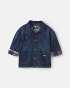 Toddler Boy Plaid Denim Jacket - Blue, image 2 of 5 slides