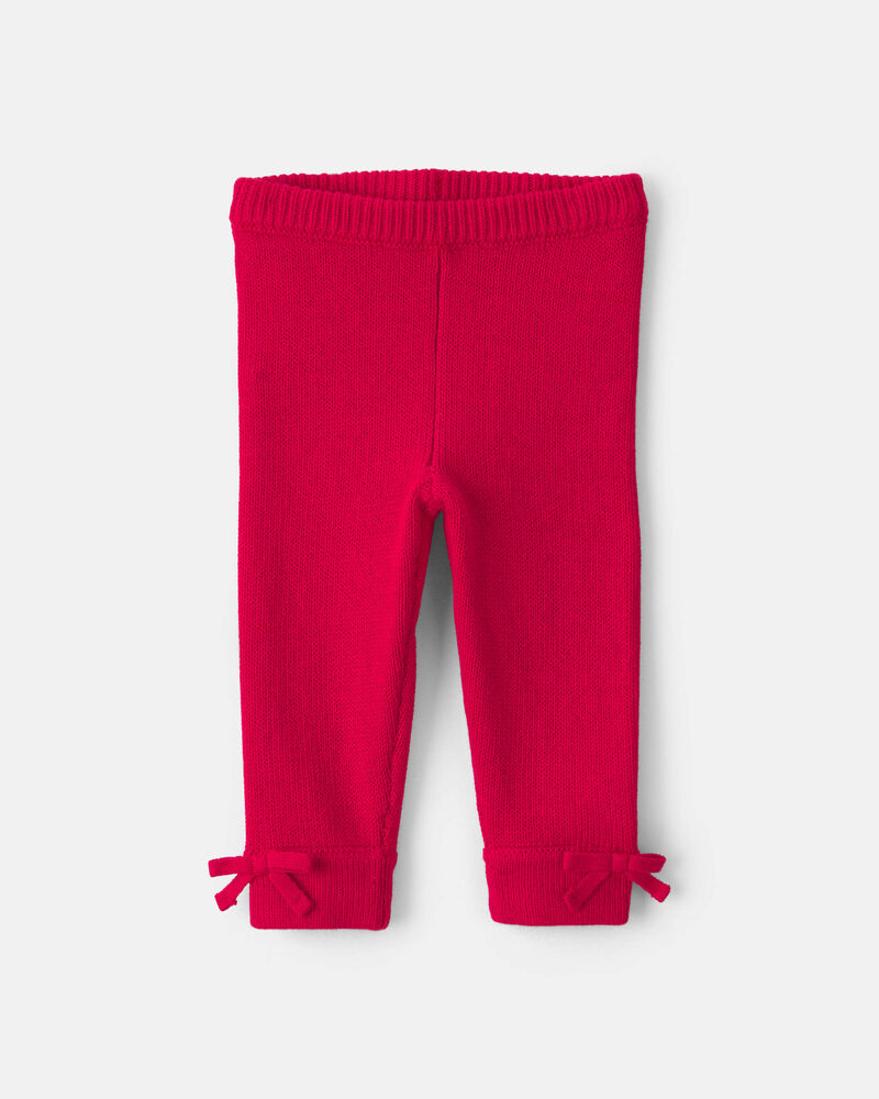 Baby Girl 2-Piece Reindeer Fair Isle Long-Sleeve Top & Pant Set - Red/Cream, image 2 of 5 slides