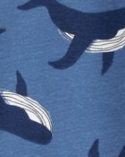 Baby Boy Whale Print Snug Fit Cotton Footless 1-Piece Pyjamas - Navy, image 2 of 4 slides