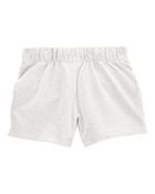 Girls Pull-On French Terry Shorts - Grey, image 2 of 4 slides