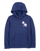 Kid Palm Tree Knit Hoodie - Navy, image 1 of 3 slides