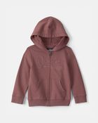 Toddler OshKosh Logo Hooded Zip-Up Jacket - Brown, image 1 of 4 slides
