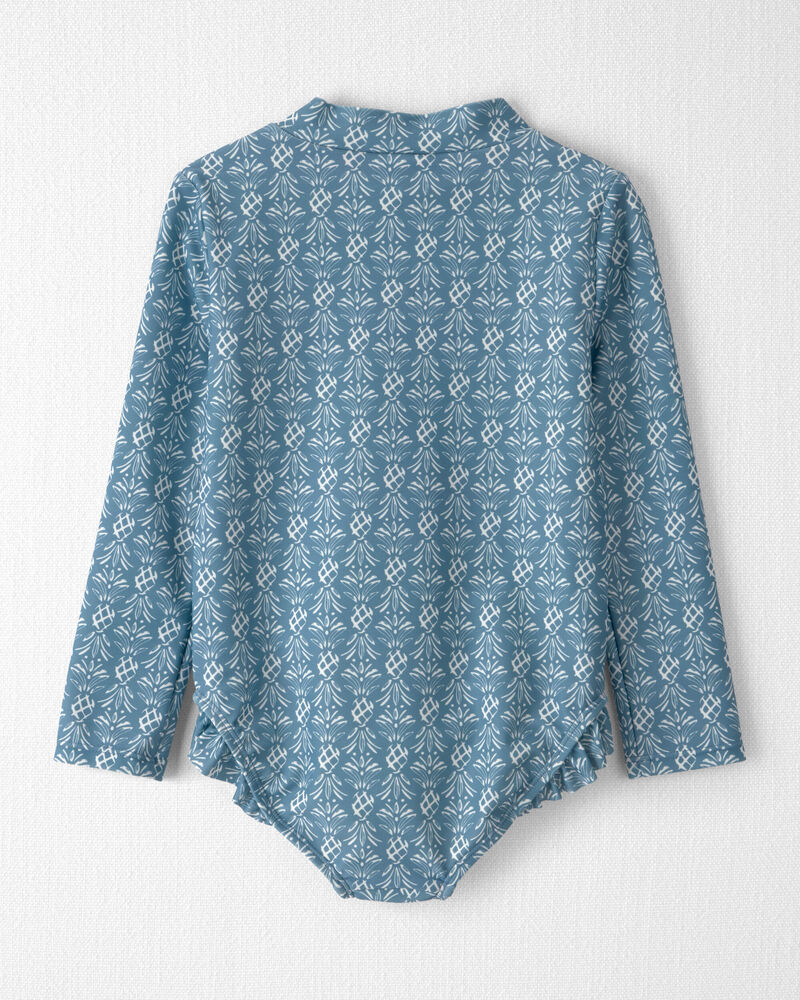 Toddler Girl Recycled Ruffle Swimsuit in Bloom Lagoon, image 2 of 5 slides