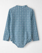 Toddler Girl Recycled Ruffle Swimsuit in Bloom Lagoon, image 2 of 5 slides