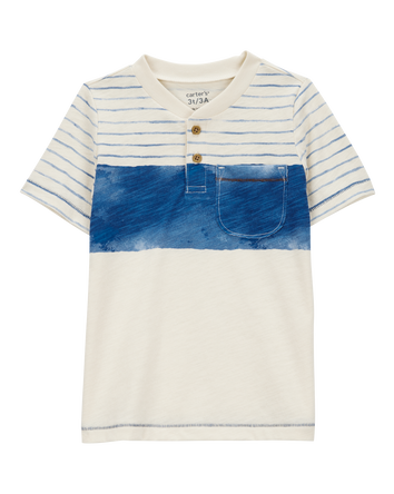 Toddler Colourblock Knit Short-Sleeve Henley, 