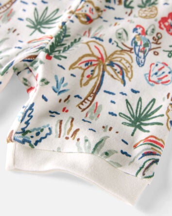 Baby Organic Cotton Pyjamas Set in Tropical Print, 