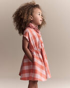 Toddler Girl Avenue Twirl&trade; Gingham Scalloped Dress - Light Pink/Orange, image 5 of 7 slides