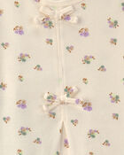 Girls 2-Piece Floral Short-Sleeve Top & Pant Set &ndash; Cream/Green, image 4 of 5 slides