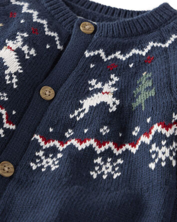 Baby Organic Cotton Fair Isle Sweater Knit Jumpsuit, 