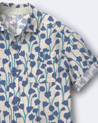 Toddler Boy Button-Down Short-Sleeve Shirt in Wildflower Print - Cream, image 5 of 5 slides
