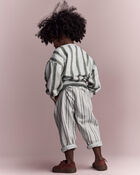 Toddler 'See Ya!' Striped Dolman-Sleeve Sweatshirt - Sage, image 5 of 6 slides
