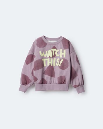 Tout-petit fille - 'Watch This!' Chandail &agrave; manches chauve-souris et formes - Mauve, 