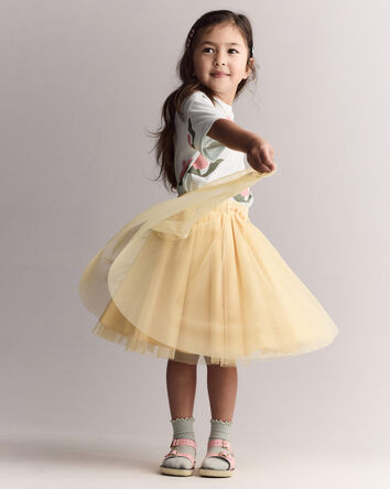 Tout-petit fille - Jupe midi Avenue Twirl&trade; avec tulle - Jaune, 