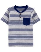 Baby Striped Pocket Henley Tee, image 1 of 3 slides