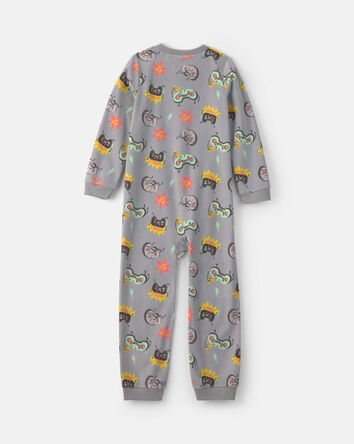 Gar&ccedil;ons - Pyjama ample 1 pi&egrave;ce en molleton &agrave; motif jeu vid&eacute;o &ndash; Gris, 