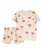 Baby 2-Piece Fire Truck Outfit Set - Ivory, image 1 of 3 slides