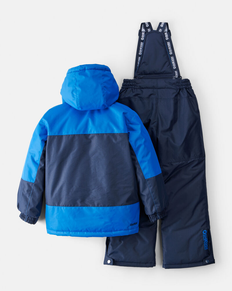 Boys 2-Piece Taslan Color Block Snowsuit Set - Blue, image 2 of 13 slides