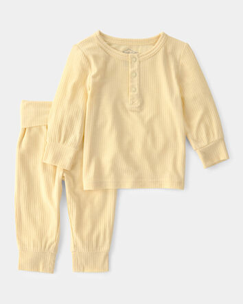 Baby 2-Piece Long-Sleeve Top & Pant Set - Yellow, 