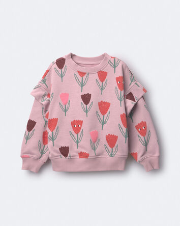 Toute-petit fille - Chandail double &eacute;paisseur &agrave; imprim&eacute; tulipe - Mauve, 