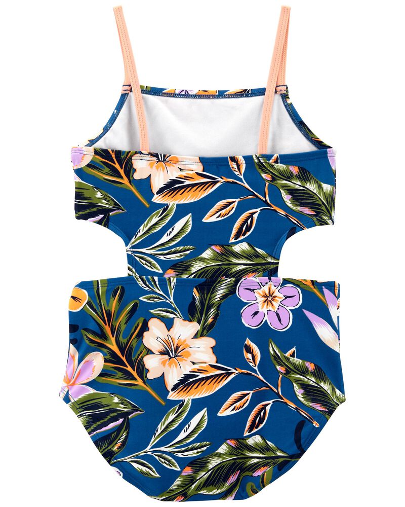 Floral Print Cut-Out Swimsuit, image 2 of 4 slides