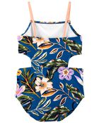 Floral Print Cut-Out Swimsuit, image 2 of 4 slides