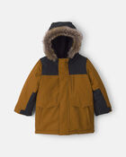 Toddler Boy  Winter Parka- Brown, image 1 of 3 slides