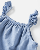 Girls Organic Cotton Chambray Dress, image 3 of 5 slides