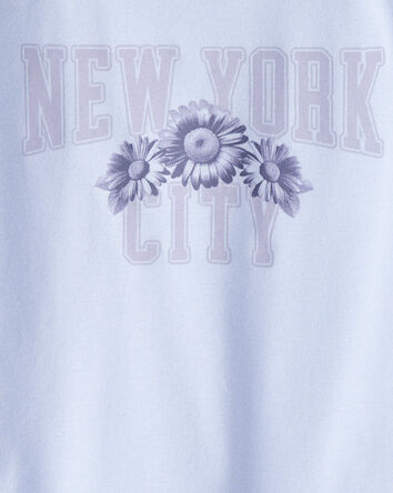 Filles - T-shirt imprimé à manches courtes New York - Bleu, 