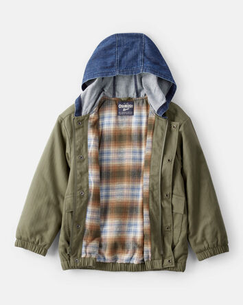 Garçons - Veste de mode à capuche à manches longues - Olive, 