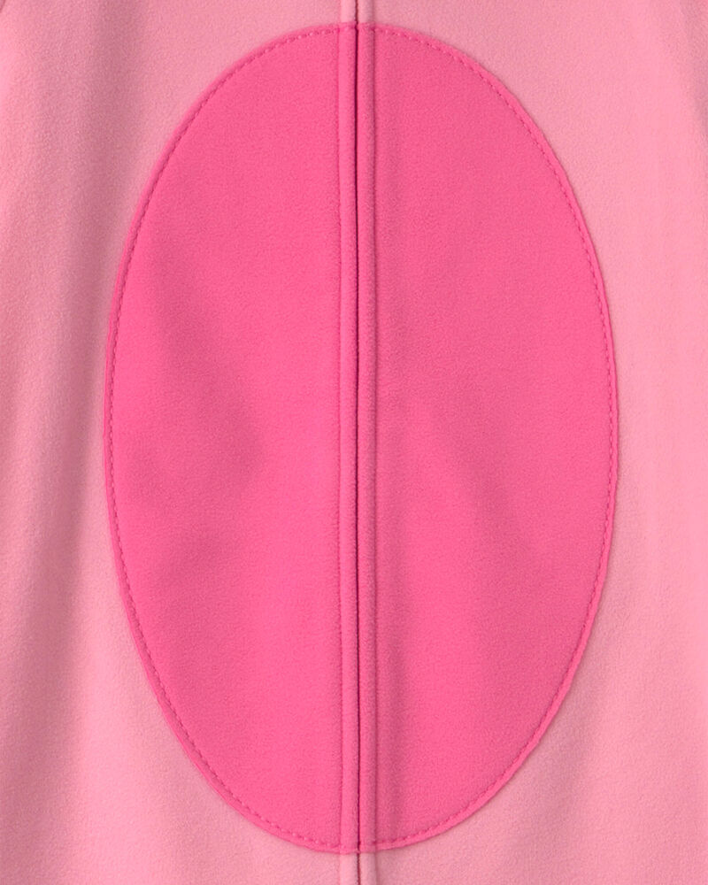 Girls Axolotl Halloween Fleece Loose Fit 1-Piece Pyjama Costume - Pink, image 3 of 4 slides