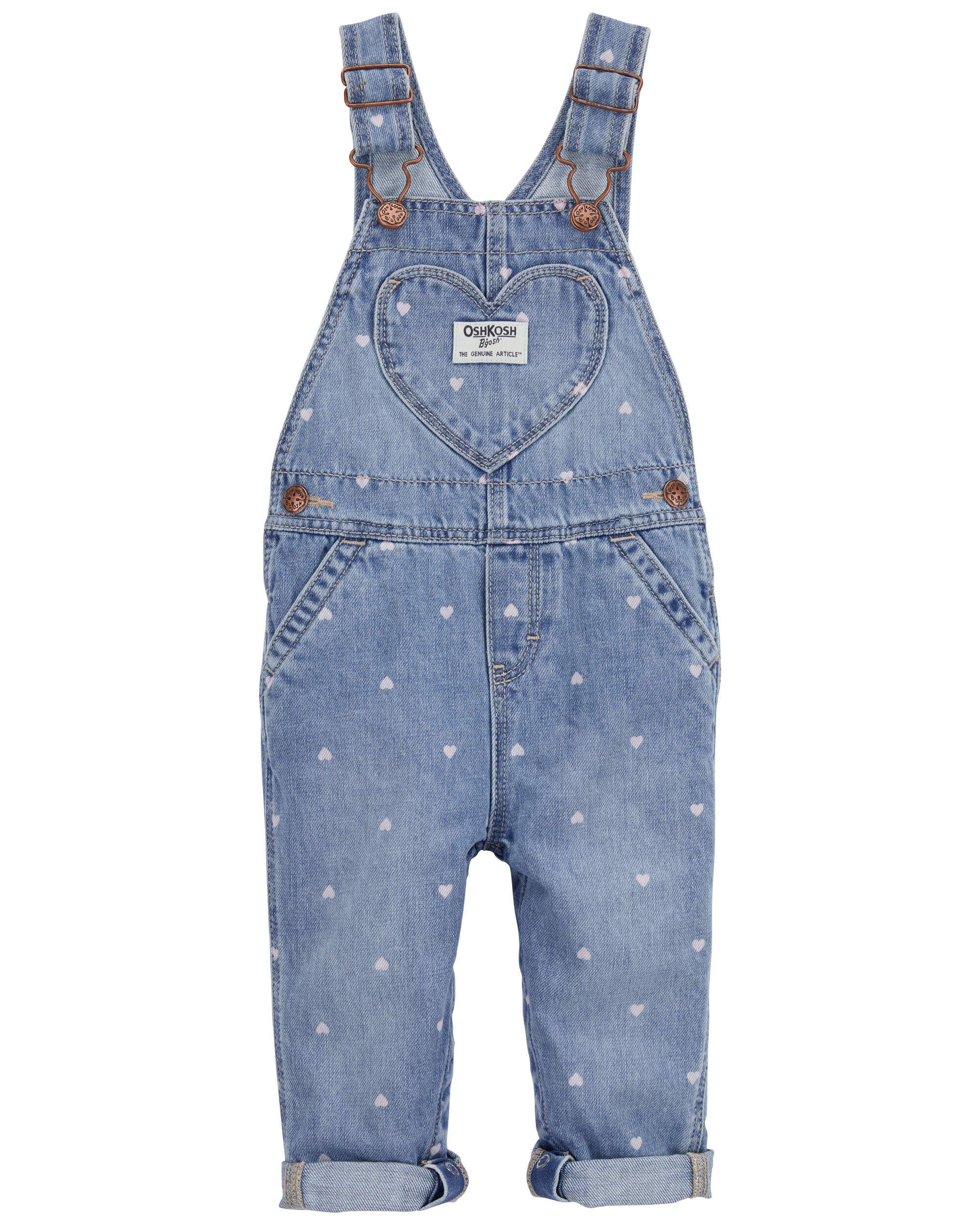 Blue Heart Print Denim Overalls Carter s Oshkosh Canada