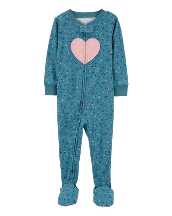 Baby 1-Piece Heart 100% Snug Fit Cotton Footie Pyjamas, 