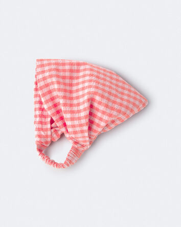 Toddler Girl Gingham Bandana Hair Scarf - Orange, 