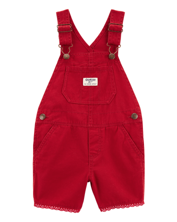Toddler Twill Eyelet Shortalls, 
