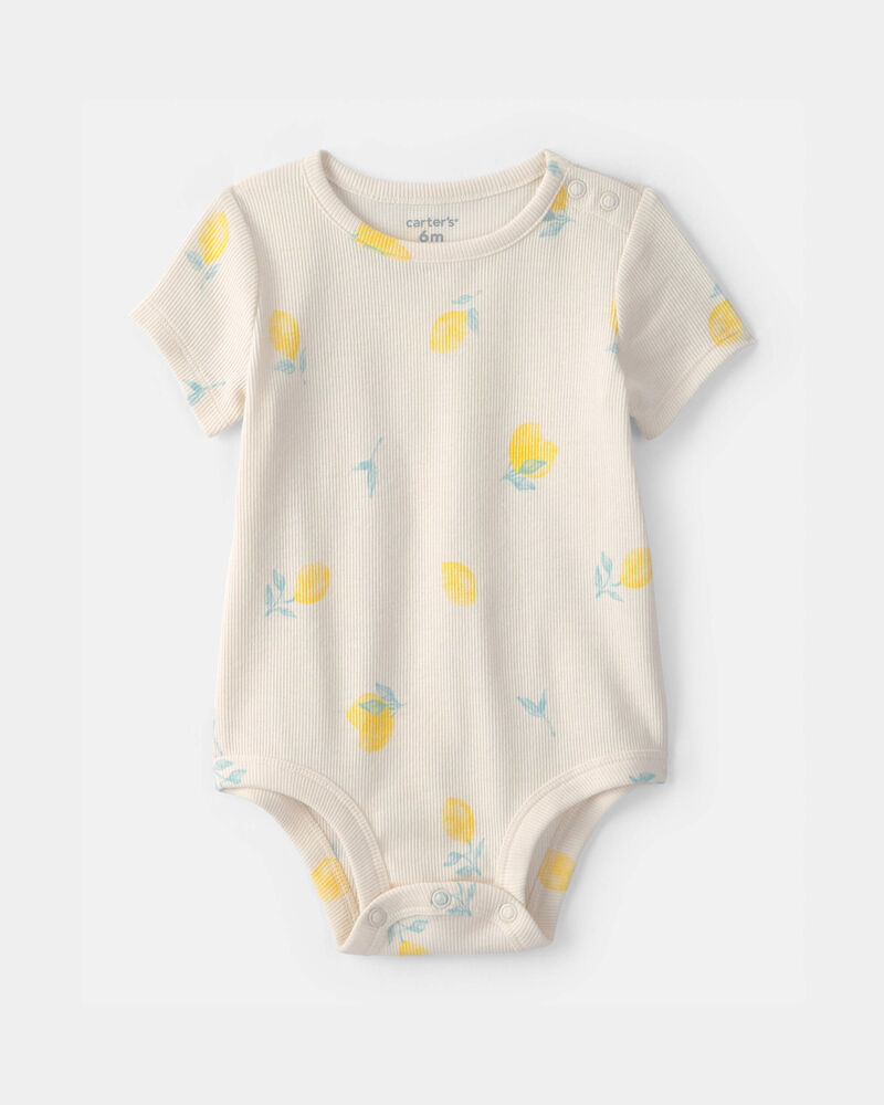 Baby Lemon Graphic Bodysuit - Ivory, image 1 of 3 slides