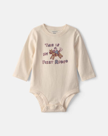 B&eacute;b&eacute; - Cache-couche manches longues &agrave; imprim&eacute; &laquo;This Is My First Rodeo&raquo; - Cr&egrave;me, 
