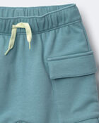 Toddler Boy French Terry Cargo Shorts - Teal, image 6 of 6 slides