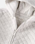 Baby Quilted Double Knit Hooded Jumpsuit Made with Organic Cotton, image 3 of 4 slides