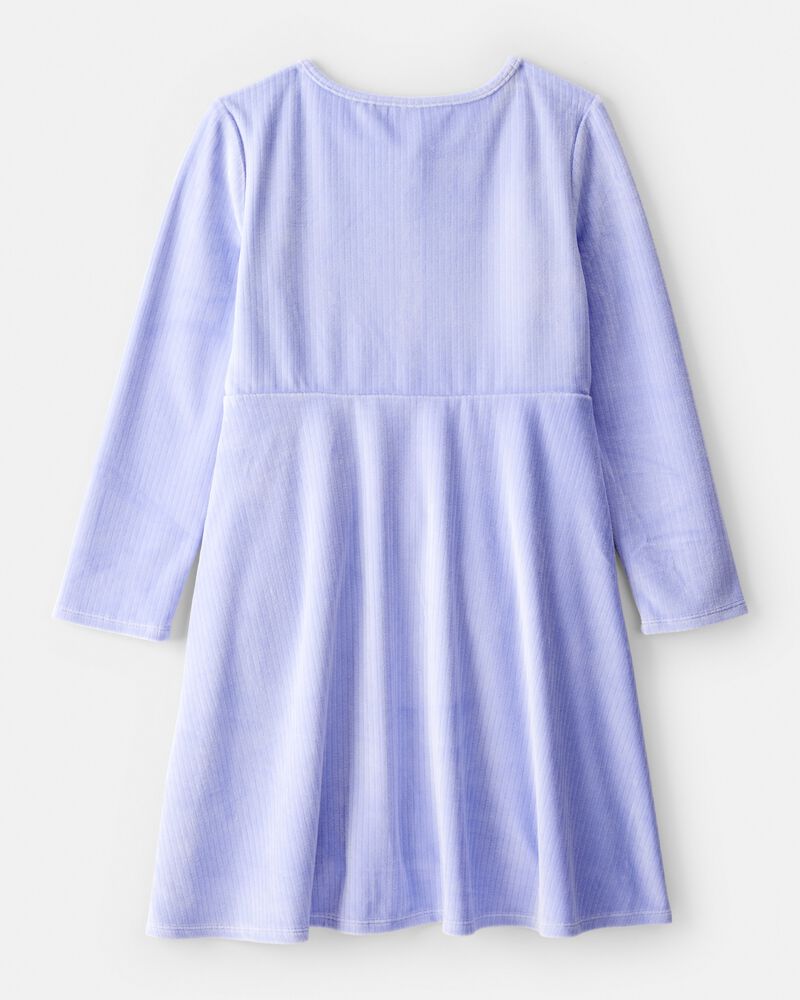 Girls Cozy Rib Dress - Blue, image 2 of 4 slides