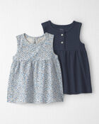 Toddler Girl 2-Pack Organic Cotton Knit Tanks, image 1 of 6 slides