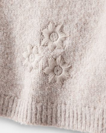 Toddler Girl Floral Long-Sleeve Sweater - Cream, 