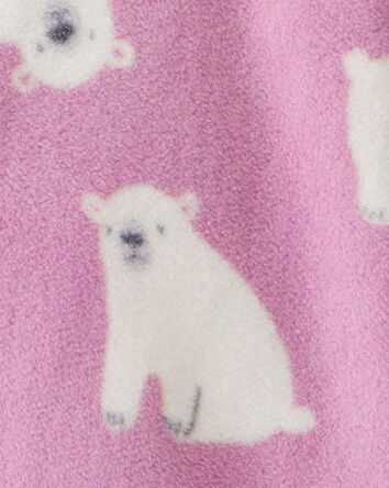Baby Girl Polar Bear Loose Fit Long-Sleeve 2-Way Zip 1-Piece Pyjamas - Pink, 