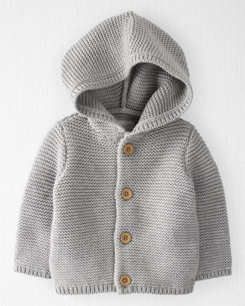 Baby Organic Signature Stitch Cardigan, image 1 of 4 slides