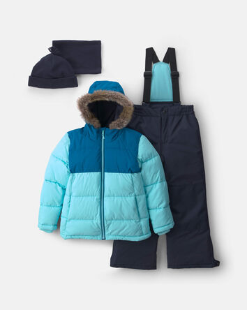Filles - Habit de neige 2 pi&egrave;ces matelass&eacute; - Bleu, 