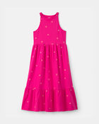 Filles - Robe longues sans manches &agrave; motif de soleil - Rose, image 1 sur 3 diapositives