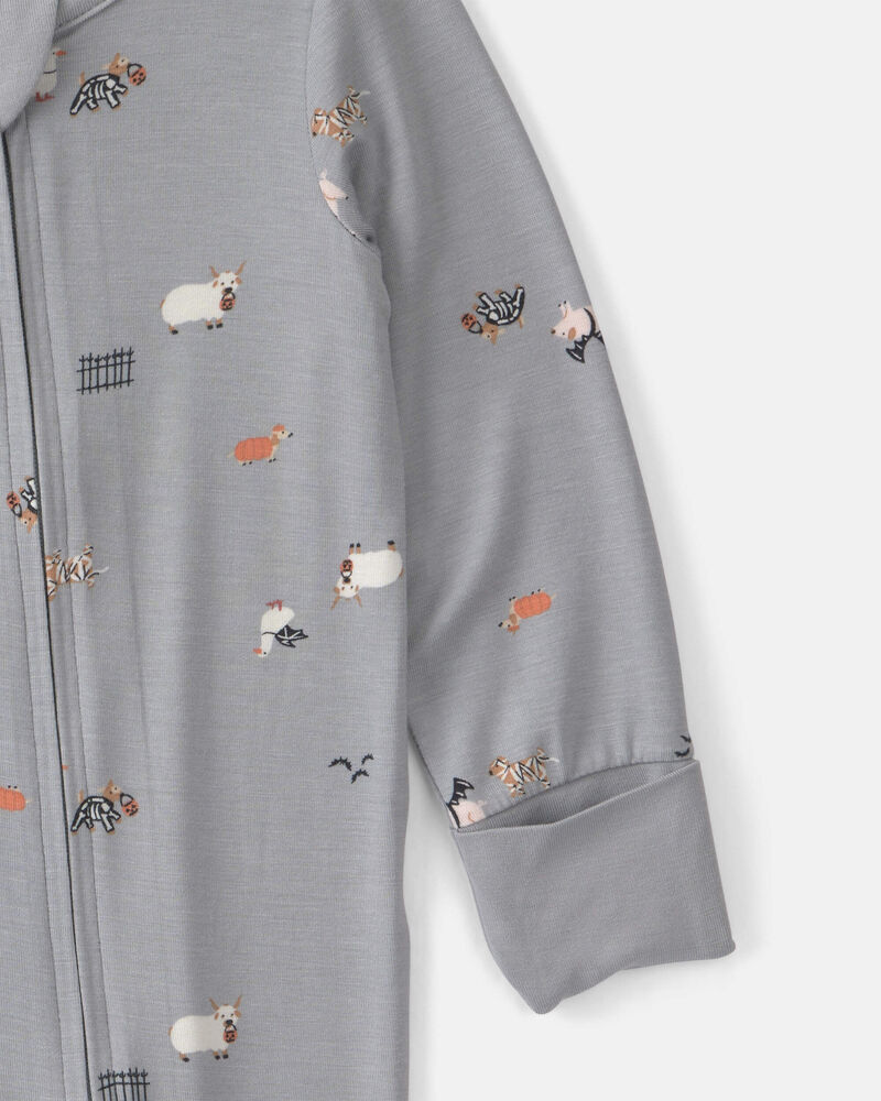 Baby Halloween PurelySoft&trade; 2-Way Zip Sleeper - Grey, image 4 of 9 slides